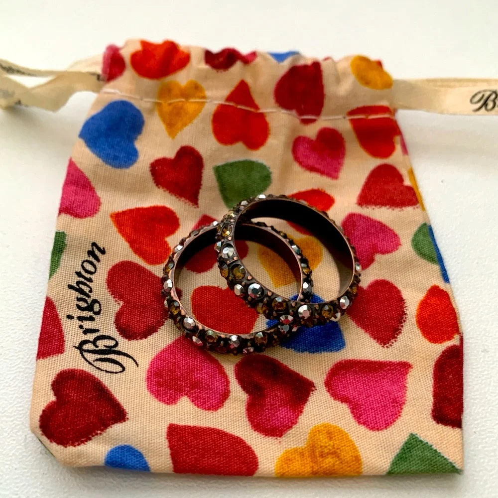 BRIGHTON Crystal Voyage Topaz Crystal Stackable Band Rings Size 9